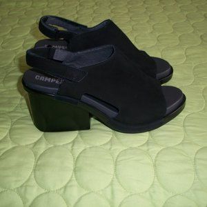 Camper Black Suede Sandals